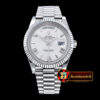 Rolex DayDate 40mm SS/SS White Roman Fluted A3255 Mod