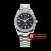 Rolex Daydate 41mm SS/SS Pres Baug Blk Stk Diam Asia 325
