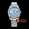Rolex Daydate 41mm SS/SS Pres Baug Blue Stk Diam Asia 32