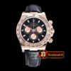 Rolex Daytona 18K RG Wrp RG/LE Blk Stk BP A7750 Mod4130
