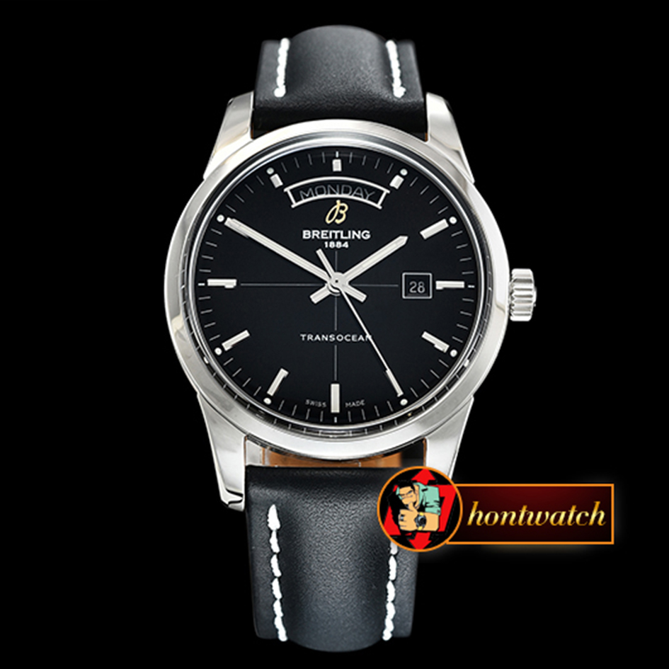 Breitling Transocean Day Date SS LE Black V7F Asia 2824 replica