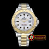 Rolex YachtMaster YG/SS White/Blk BP MY9015 Mod3135