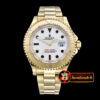 Rolex YachtMaster YG/YG White/Blk BP MY9015 Mod3135