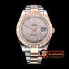 Rolex DJ2 41mm Oyst Flt RG/SS Light Grey Stk BP A3136 Mod