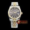 Rolex DateJust Jub Flt YG/SS Dark Grey Diam BP A3135 Mod