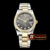 Rolex Datejust DJ 36mm Oyst Flt YG/SS Black MOP Diams BP A3135 M