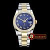 Rolex Datejust DJ 36mm Oyst Flt YG/SS Blue Roman BP A3135 Mod