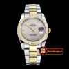 Rolex Datejust DJ 36mm Oyst Flt YG/SS Light Grey Roman BP A3135