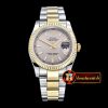 Rolex Datejust DJ 36mm Oyst Flt YG/SS Light Grey Sticks BP A3135