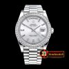 Rolex DayDate 228206 SS/SS Silv Wht Diam BP 2836