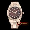 Rolex DayDate 40mm Flt RG/RG Brown Baug. Diam BP A2836