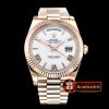 Rolex DayDate 40mm Flt RG/RG Pearl Wht Roman BP 2836