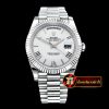 Rolex DayDate 40mm Flt SS/SS Pearl Wht Roman BP 2836