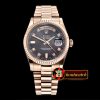 Rolex Daydate 36mm Flt RG/RG Black MOP Diam BP 2836