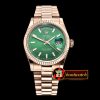 Rolex Daydate 36mm Flt RG/RG Green Thick Stk BP 2836
