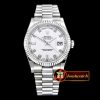 Rolex Daydate 36mm Flt SS/SS Pearl White Diam BP 2836