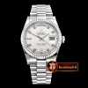 Rolex Daydate 36mm Flt SS/SS Silver Wht Diam BP 2836