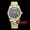 Rolex Daydate 36mm Flt YG/YG Black MOP Diam BP 2836