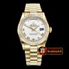 Rolex Daydate 36mm Flt YG/YG Silver Wht Diam BP 2836
