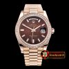 Rolex Daydate DD40 228206 Diam RG/RG Wrap Brown Diam BP 28