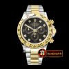 Rolex Daytona 116523 YG/SS Black Diam OMF A7750 Mod