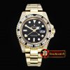 Rolex GMT II Blk/Wht Rubies YG/YG Blk BP A3186 Mod