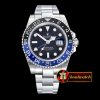 Rolex GMT II Blue/Black SS/SS Black BP A3186 Mod