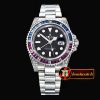 Rolex GMT II Red/Blue Rubies SS/SS Blk BP A3186 Mod