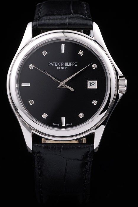 Patek Philippe Calatrava Automatic Men Black Pelle strap