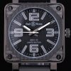 Bell and Ross Airborne Automatic Men Black Rubber strap