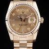 Rolex Daydate Automatic Men Champagne Steel strap