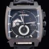 Tag Heuer Monaco Quartz Men Black Pelle strap