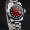 Rolex Datejust Automatic Women Red/Black Dial steel strap