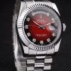 Rolex Daydate Automatic Men Red Dial steel strap
