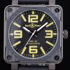 Bell and Ross BR 01-92 Airborne Automatic Men Black Dial Yellow Markers
