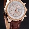 Breitling Bentley Automatic Men White Dial Pelle strap