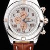 Breitling Chronomat Automatic Men Silver Dial Marrone Pelle strap