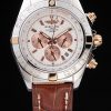 Breitling Chronomat Automatic Men White Dial Marrone Pelle strap
