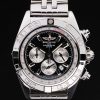 Breitling Chronomat Quartz Men Black Dial Argento steel strap
