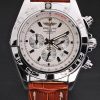 Breitling Chronomat Quartz Men White Dial Marrone Pelle strap