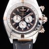 Breitling Chronomat Quartz Men Black leather strap And Black Dial