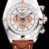 Breitling Chronomat Quartz Men White Dial Marrone Pelle strap