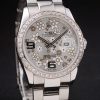Rolex Datejust Automatic Men Silver Flower Dial Steel Strap