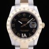 Rolex Datejust Automatic Men Black Dial steel strap Two-Tone