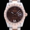 Rolex Datejust Automatic Two-Tone Men Chocolate Dial with steel strap