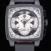 Tag Heuer Monaco Quartz Men White/Black Dial With Black Pelle strap