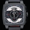 Tag Heuer Monaco Quartz Men Black Pelle strap With Black/White Dial