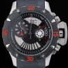 Zenith Quartz Men Black Dial In Steel With Black rubber strap