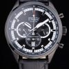Zenith Quartz Men Black Dial And Case With Black Crocodile strap