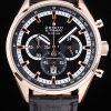 Zenith Quartz Men Black Dial And Black Crocodile strap